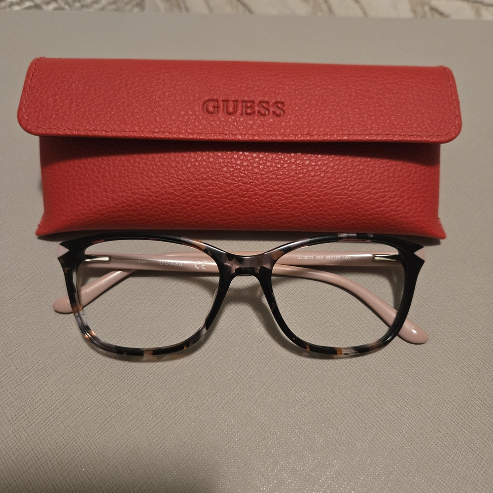 GUESS Tortoise Shell Glasses with Red Case